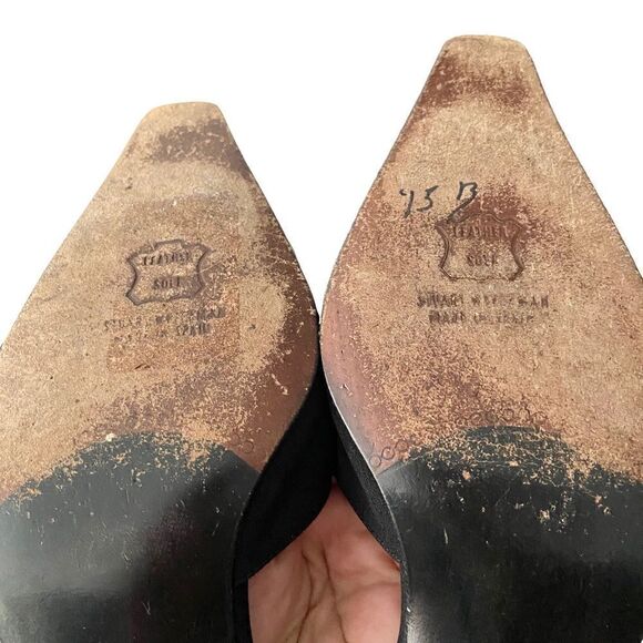 Vintage Stuart Weitzman Bow Accent Pointed Open Back Heel Shoes in Size 9B - Picture 6 of 12